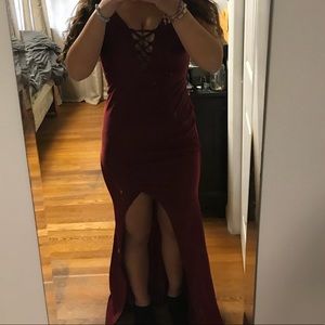 Fashion Nova Azariah Lace Up Maxi dress